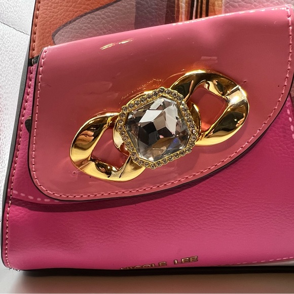 Nicole Lee Pink and Orange Satchel - Picture 3 of 9